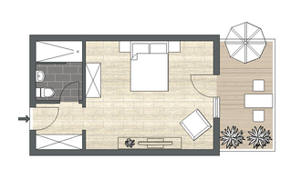 Doppelzimmer Superior Terrasse mit Gemeinschafts-garten Doppelzimmer Superior Terrasse mit Gemeinschafts-garten
