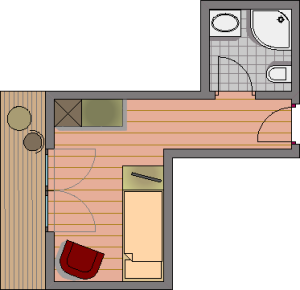 Einzelzimmer Bergblick ohne Balkon