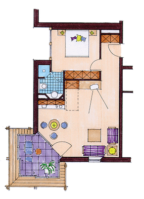 Top-Suite 2 Zimmer 70m² (mit Wintergarten und Dachterrasse)