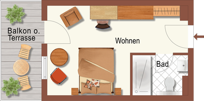 Doppelzimmer Rosengarten