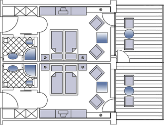 Doppelzimmer Südlage mit Verbindungstüre